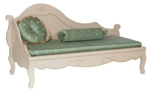 Sofa lemn masiv alb antic Casandra, 169 × 76 × 93 cm