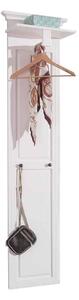 Cuier lemn masiv alb Ariana, 42 × 28 × 180 cm