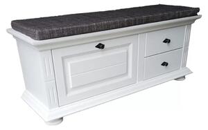 Băncuță lemn masiv alb Ariana Hol, 115 × 41 × 55 cm