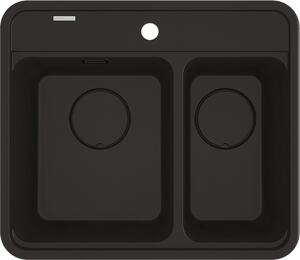 Chiuvetă Deante Momi din granit, 1,5 compartimente 600x520x229 mm, negru mat, ZKM_N503