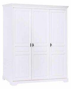 Dulap lemn masiv alb Amelia 3 Uși, 173 × 60 × 198 cm