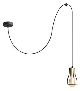 Lustră pe cablu TUBE 1xE27/15W/230V negru/auriu