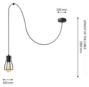 Lustră pe cablu TUBE 1xE27/15W/230V negru