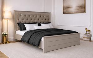 Pat lemn masiv Carlo Tapitat 140/160/180 cm - 140x200