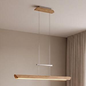Elobra Lampă pendul LED Colombia S, stejar natur, reglabil, Lemn, Camera de zi / sufragerie, Lemn, Modern
