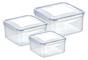 FRESHBOX Cutie pătrată pentru depozitarea alimentelor, 3 bucăți, 0,4, 0,7, 1,2 l