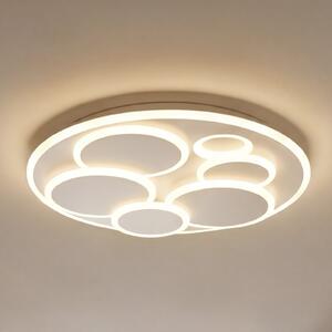 FISCHER & HONSEL Plafonieră LED Dots, alb, Ø 50 cm, metal/acril, CCT, reglabil, Alb, Camera de zi / sufragerie, Metal, Modern