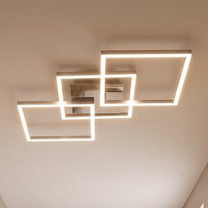 Briloner Plafonieră LED Frame step-dim crom-alu 76x37cm, reglabil, Metalic, Camera de zi / sufragerie, Metal, Modern, Plafon unghiular direct