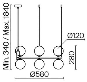 Lustră pe cablu Maytoni MOD013PL-06BS1 RING 6xG9/25W/230V alamă