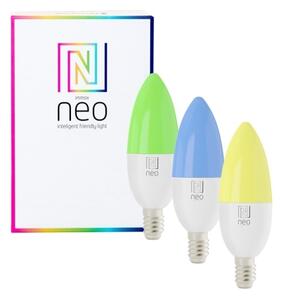 SET 3x bec LED RGB dimabil Immax NEO 07716CDO E14/6W/230V Wi-Fi Tuya + telecomandă