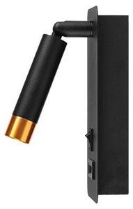 Spot de perete cu încărcător USB 1xG9/35W/230V negru/auriu