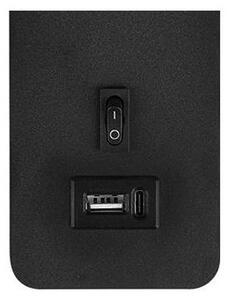 Spot de perete cu încărcător USB 1xG9/35W/230V negru/auriu