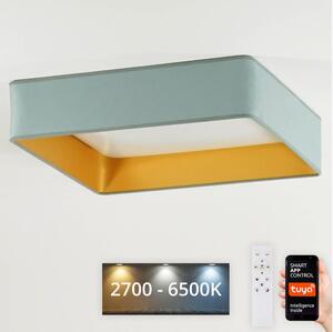 Plafonieră LED dimabilă Brilagi VELVET SQUARE LED/36W/230V Wi-Fi Tuya verde-mentă + telecomandă