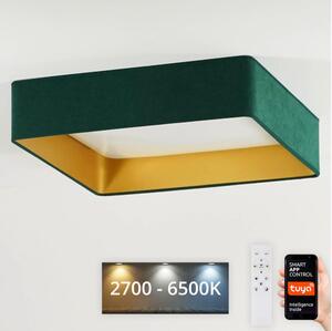 Plafonieră LED dimabilă Brilagi VELVET SQUARE LED/36W/230V Wi-Fi Tuya verde + telecomandă