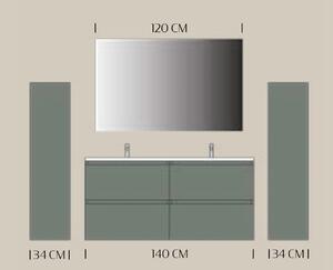 Set lemn masiv mobilier baie suspendat Armonia 104/140/208 cm - 208 L