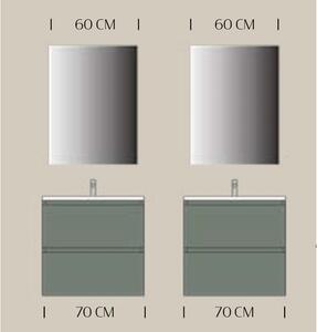 Set lemn masiv mobilier baie suspendat Armonia 104/140/208 cm - 140 L