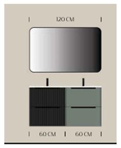Set lemn masiv mobilier baie suspendat Avena 100/120/140/160 cm - 120 L
