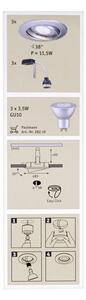 Paulmann 92516 - Set 3x LED GU10 3,5W corp iluminat baie 230V