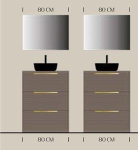 Set lemn masiv mobilier baie suspendat Serina 120/160/176/180 cm - 160 L