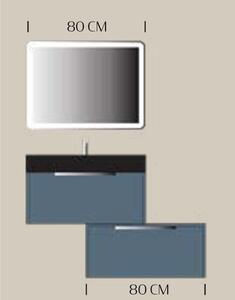 Set lemn masiv mobilier baie suspendat Lunera 100/120/140/160 cm - 120 L