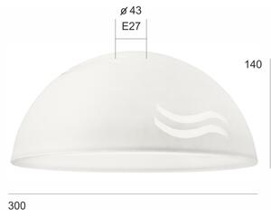 Abajur de rezervă din sticlă SFERA E27 140x300 mm alb