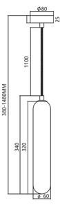 Lustră pe cablu PAX 1xG9/9W/230V auriu