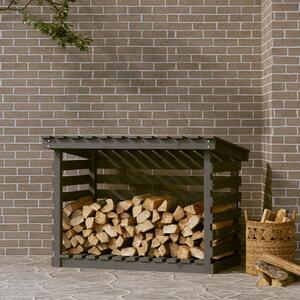 Rastel pentru lemne de foc, gri, 108x73x79 cm, lemn masiv pin