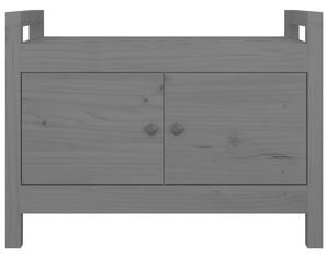 Bancă de hol, gri, 80x40x60 cm, lemn masiv pin