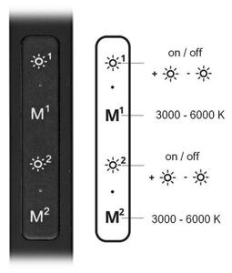 Lampă LED dimabilă de masă Ecolite LU19WT-CR SPACE LED/8W + LED/11W/230V negru