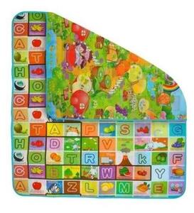 Covor joaca copii, termic, interactiv, cu 2 fete, polietilena, multicolor, 200x180x0.5 cm