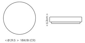 Plafonieră LED pentru baie Ecolite W3090-18W/CR LIRA LED/18W/230V IP44 negru