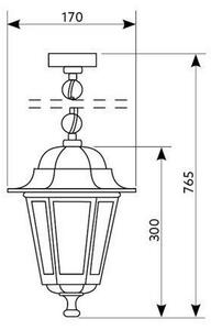 Lustră de exterior pe lanț 1xE27/60W/230V aurie IP44