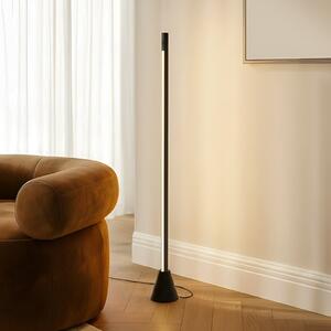 Lucande LED lampadar Linija, negru, înălțime 110 cm, senzor, reglabil, Negru, Camera de zi / sufragerie, Aluminiu, Modern