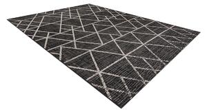 Covor sisal Floorlux 20508 negru si argint Triunghiuri
