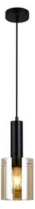 ITALUX PND-5581-1-BK+AMB - Lustră pe cablu SARDO 1xE27/40W/230V negru/auriu