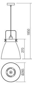 Lustră pe cablu Redo 01-1275 ARNE 1xE27/42W/230V gri