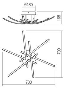 Plafonieră LED Redo 01-2187 SPATHA 6xLED/6W/230V 3000K auriu