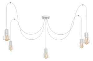 Lustră pe cablu TUBE LONG 5xE27/10W/230V alb