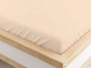 Cearsaf din microfibra cu elastic, culoare bej deschis 90 x 200 cm