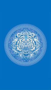 Prosop de plaja TIGER 100x180 cm albastru, 100% microfibra