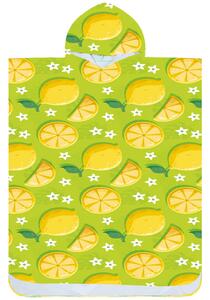 Poncho prosop de plaja LEMONS verde 80x145 cm