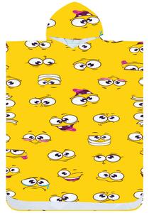 Poncho prosop de plaja SMILE galben 80x145 cm