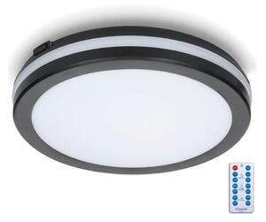 Plafonieră LED cu senzor pentru baie LED/18W/230V IP65 d. 30 cm negru + telecomandă