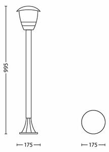 Philips 15383/30/16 - Corp de iluminat exterior MYGARDEN CREEK 1xE27/60W/230V