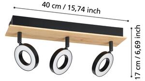 Eglo 901204 - Spot LED RIELVES 3xLED/4,2W/230V negru/maro