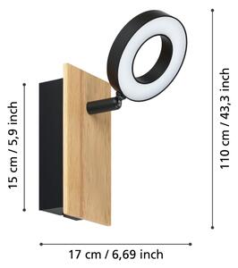 Eglo RIELVES 901202 - Aplica spot LED de perete, 4,2 W, 230 V, negru/maro