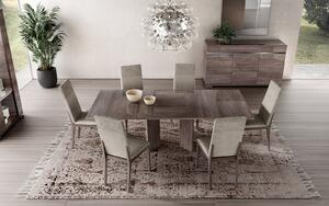 Set lemn masiv masă și scaune Viola - 8 scaune, 120 × 85 × 75 cm