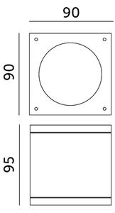 Spot de exterior 1xGU10/35W/230V IP54 negru pătrat