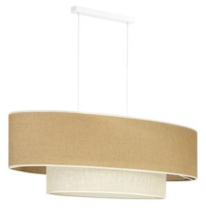 Lustră pe cablu Duolla DOUBLE OVAL YUTE 2xE27/15W/230V maro/crem