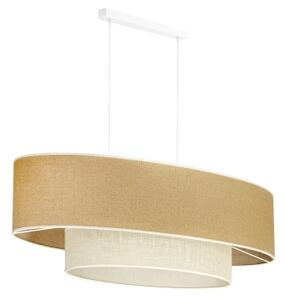 Lustră pe cablu Duolla DOUBLE OVAL YUTE 2xE27/15W/230V maro/crem